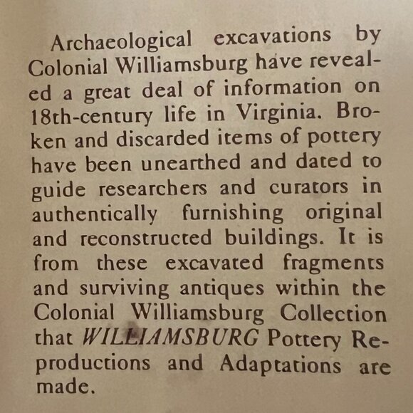 Vtg Williamsburg Pottery Double-Handled Salt Glaze Crock w/ Cobalt Blue Designs - Picture 13 of 16